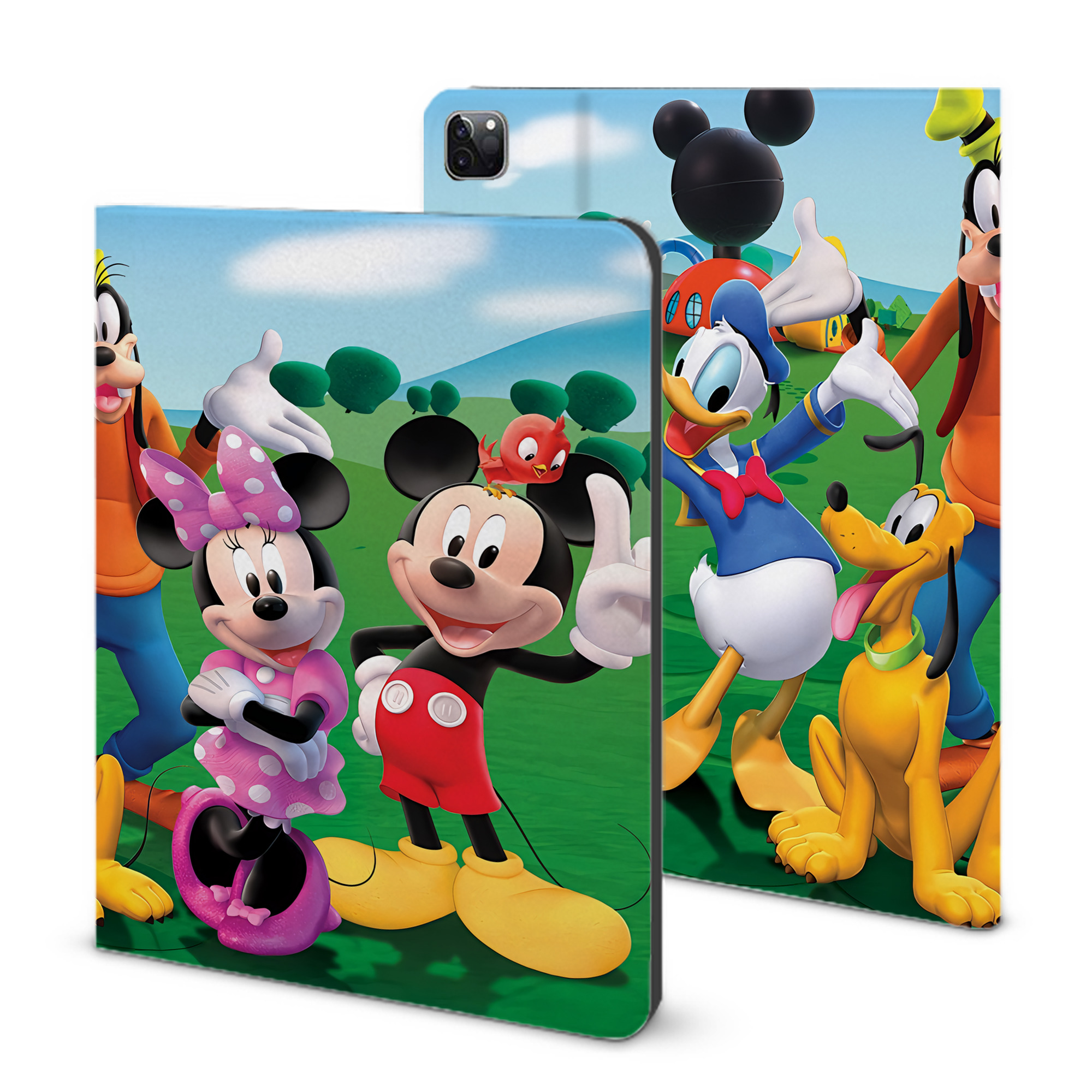 （画像用） ミッキーマウス Mickey Mouse IPad ケース ブック型 PUレザー TPU 耐衝撃 軽量 薄型 ペン収納なし 全面保護 IPad 各モデル対応